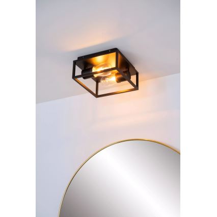 Lucide 27100/02/30 - Badkamer plafondlamp CARLYN 2xE14/6W/230V IP54 zwart