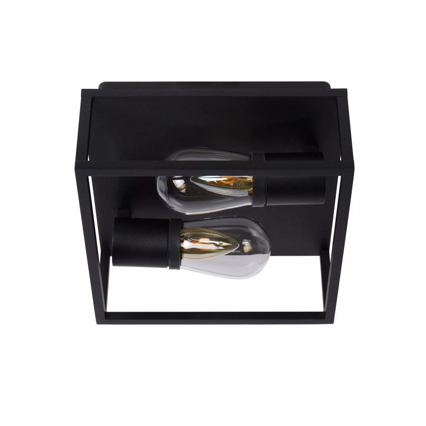 Lucide 27100/02/30 - Badkamer plafondlamp CARLYN 2xE14/6W/230V IP54 zwart