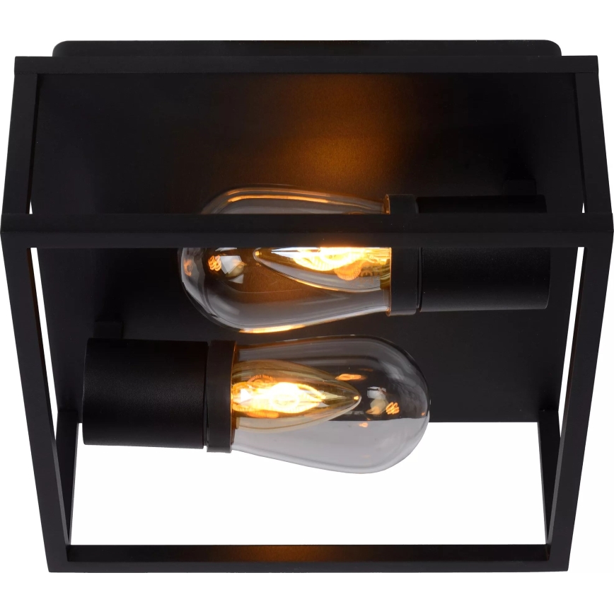Lucide 27100/02/30 - Badkamer plafondlamp CARLYN 2xE14/6W/230V IP54 zwart