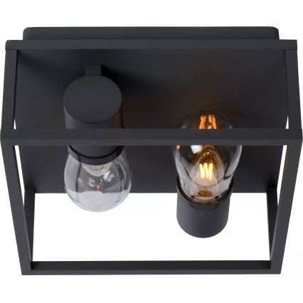 Lucide 27100/02/30 - Badkamer plafondlamp CARLYN 2xE14/6W/230V IP54 zwart