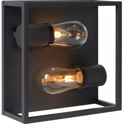 Lucide 27100/02/30 - Badkamer plafondlamp CARLYN 2xE14/6W/230V IP54 zwart