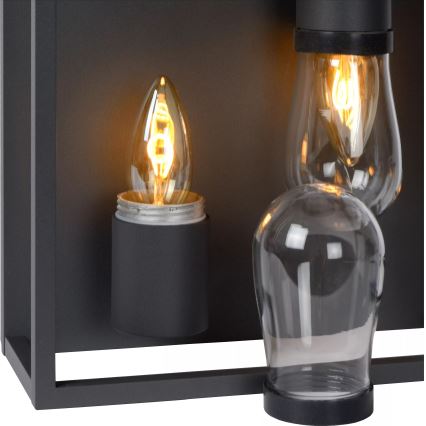 Lucide 27100/02/30 - Badkamer plafondlamp CARLYN 2xE14/6W/230V IP54 zwart