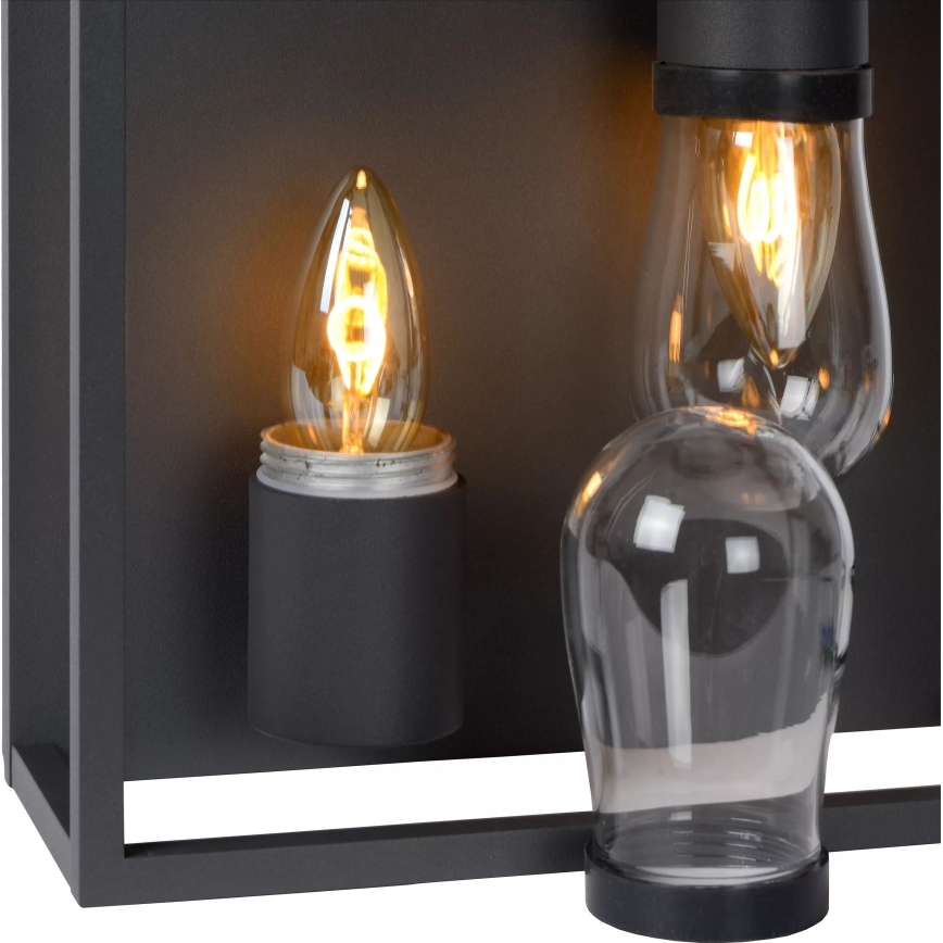 Lucide 27100/02/30 - Badkamer plafondlamp CARLYN 2xE14/6W/230V IP54 zwart