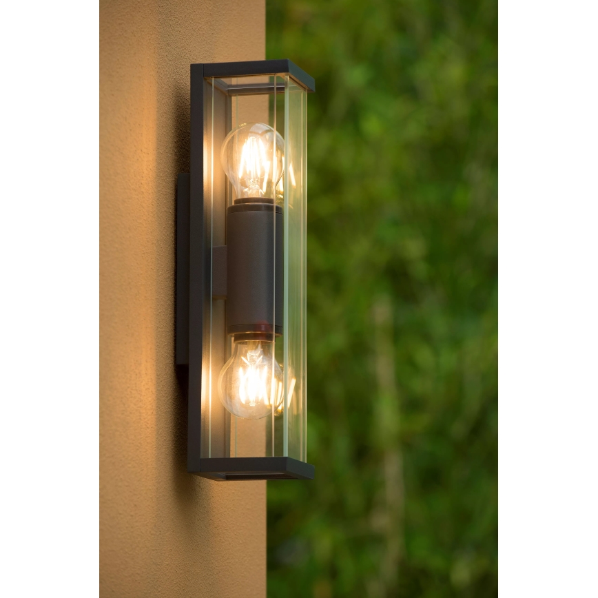 Lucide 27885/02/30 - Wandlamp voor buiten CLAIRE 2xE27/15W/230V IP54