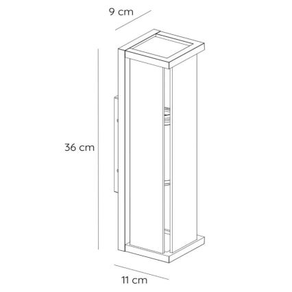 Lucide 27885/02/30 - Wandlamp voor buiten CLAIRE 2xE27/15W/230V IP54