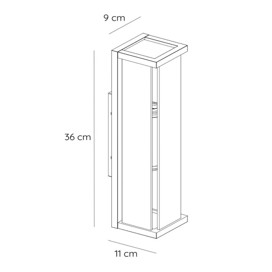 Lucide 27885/02/30 - Wandlamp voor buiten CLAIRE 2xE27/15W/230V IP54