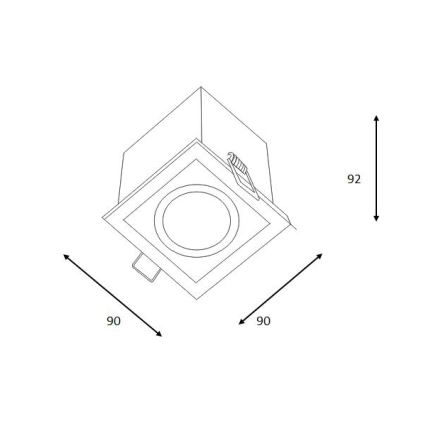 Lucide 28900/01/12 - Inbouwlamp CHIMNEY 1xGU10/50W/230V
