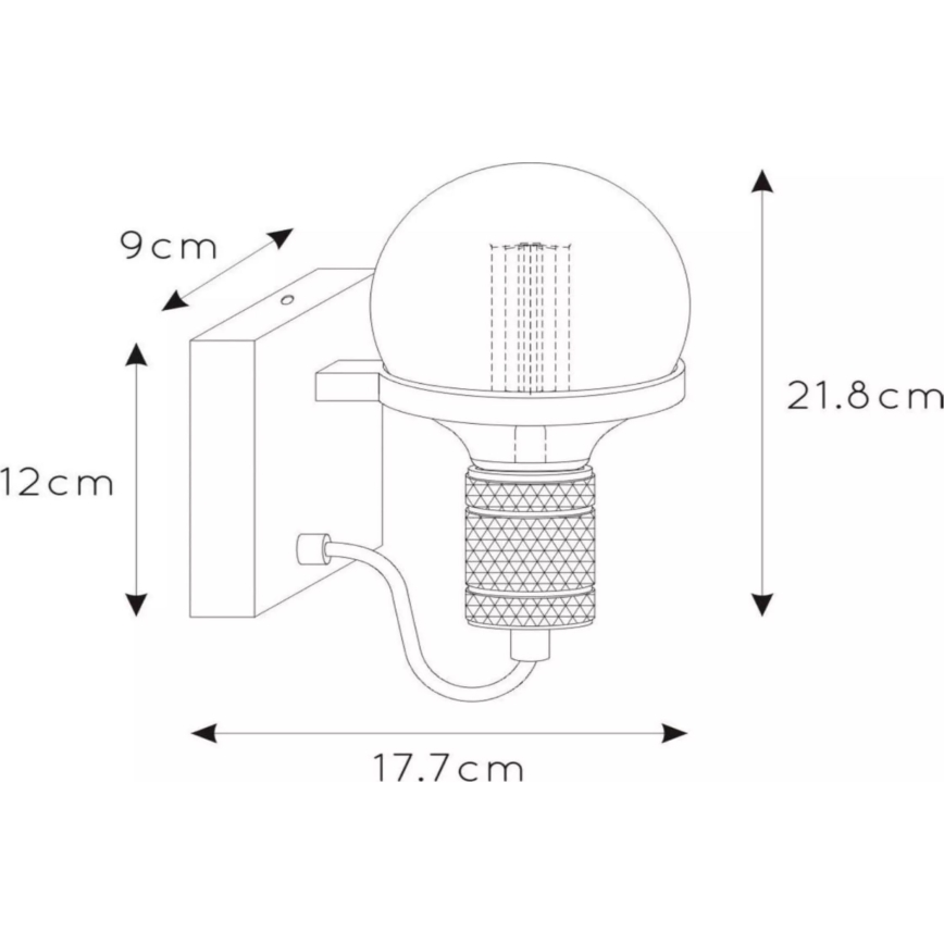 Lucide 30271/01/30 - Wandlamp OTTELIEN 1xE27/60W/230V zwart
