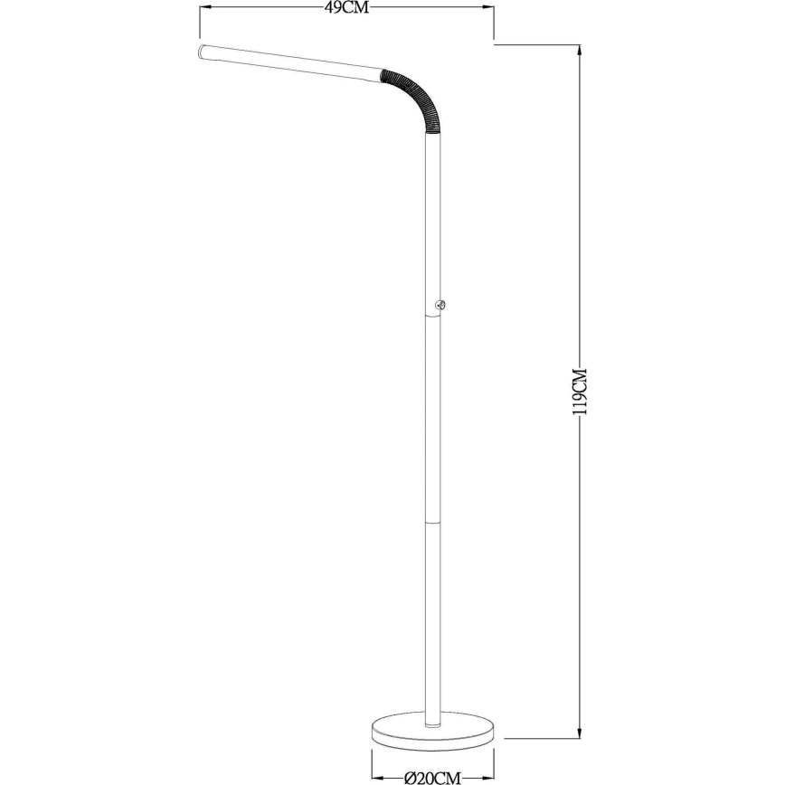 Lucide 36712/04/30 - LED Dimbaar aanraken Staande lamp GILLY LED/6W/230V 4000 mAh zwart