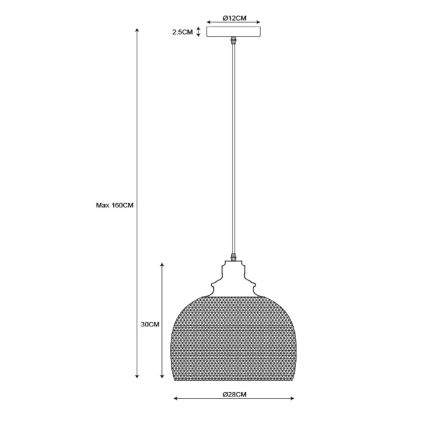 Lucide 43404/28/30 - Hanglamp MESH 1xE27/60W/230V 28 cm