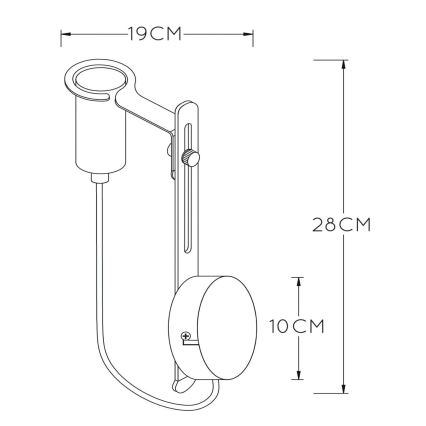 Lucide 45278/01/30 - Wandlamp MALCOLM 1xE27/60W/230V
