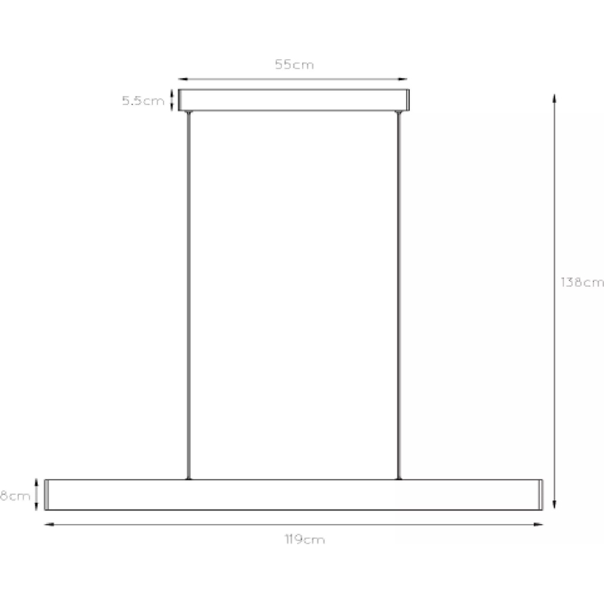 Lucide 45455/36/30 - Dimbare LED hanglamp aan een koord RAYA LED/36W/230V 119 cm zwart