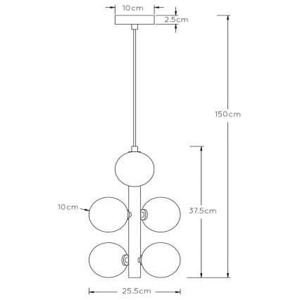 Lucide 45474/06/02 - Hanglamp aan een koord TYCHO 6xG9/28W/230V