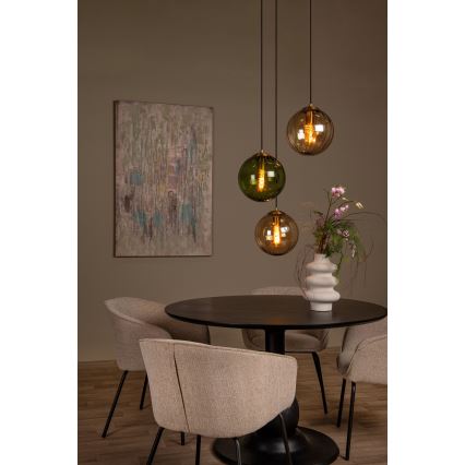 Lucide 45493/03/33 - Hanglamp aan een koord MONSARAZ 3xE27/40W/230V groen/beige