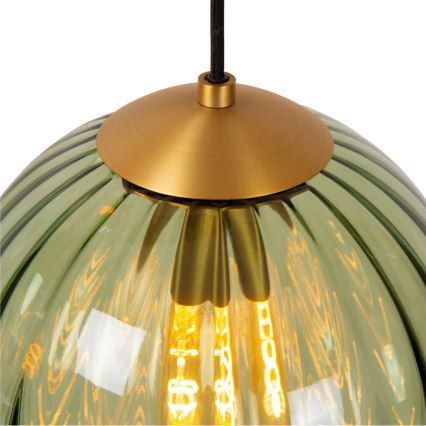 Lucide 45493/03/33 - Hanglamp aan een koord MONSARAZ 3xE27/40W/230V groen/beige