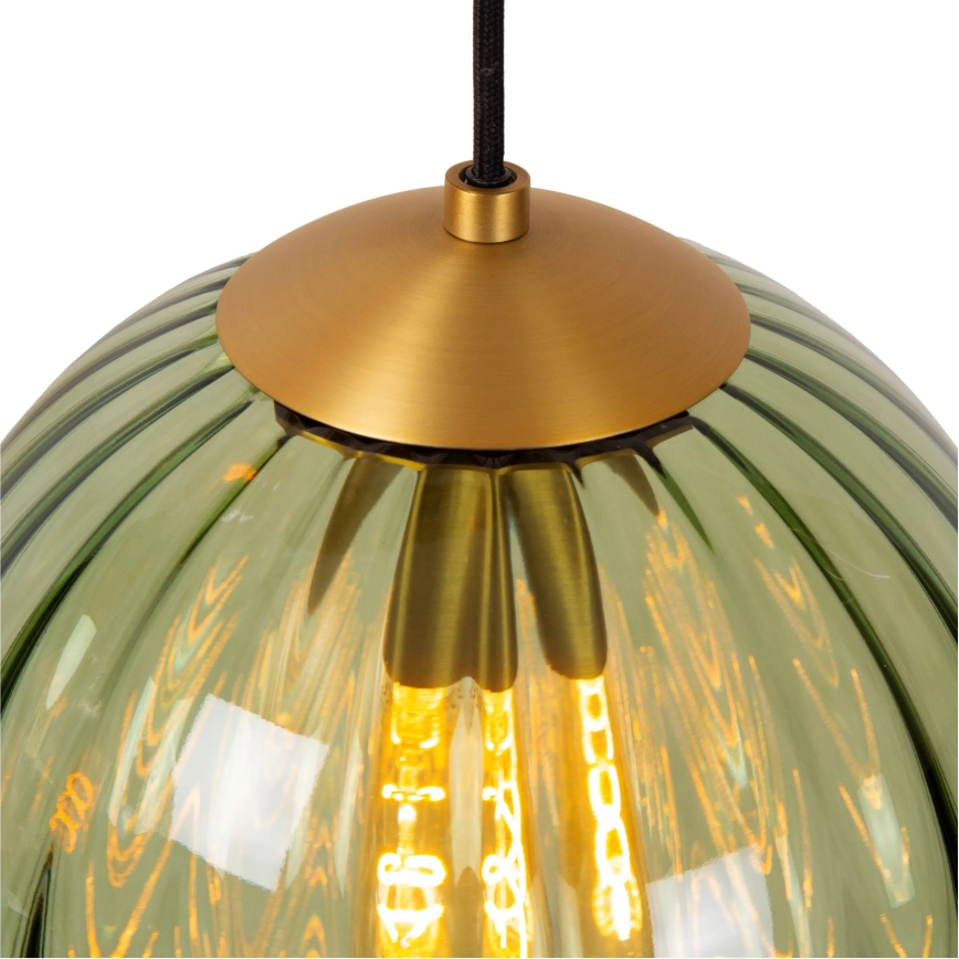 Lucide 45493/03/33 - Hanglamp aan een koord MONSARAZ 3xE27/40W/230V groen/beige