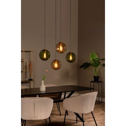 Lucide 45493/04/33 - Hanglamp aan een koord MONSARAZ 4xE27/40W/230V groen/beige