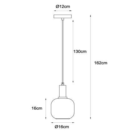 Lucide 45494/16/65 - Hanglamp aan een koord JOANET 1xE27/40W/230V zwart