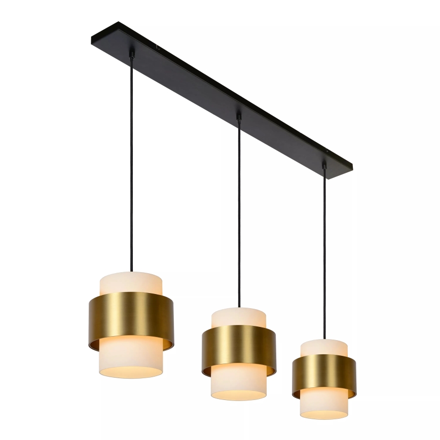 Lucide 45497/03/02 - Hanglamp aan een koord FIRMIN 3xE27/40W/230V goud