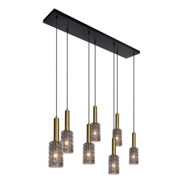 Lucide 45498/07/02 - Hanglamp aan een koord CORALIE 7xE27/40W/230V zwart/messing