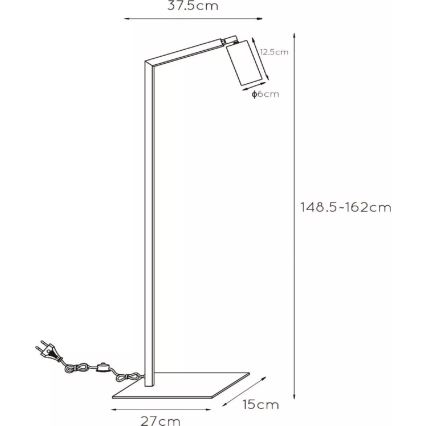 Lucide 45799/01/30 - Staande Lamp SYBIL 1xGU10/35W/230V zwart/goud