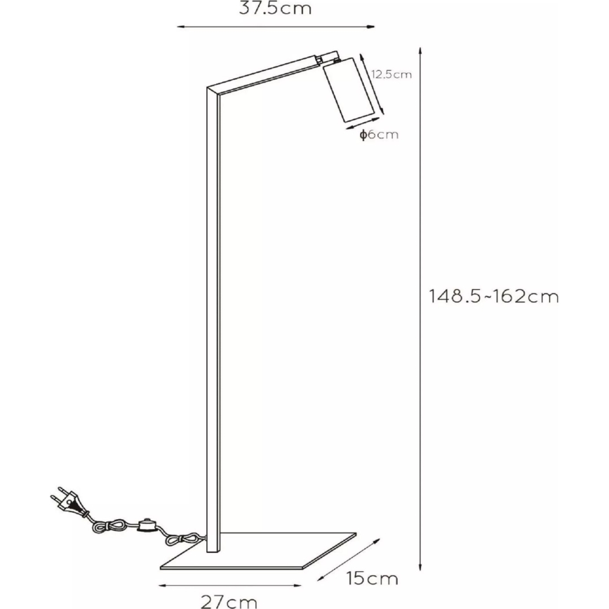 Lucide 45799/01/30 - Staande Lamp SYBIL 1xGU10/35W/230V zwart/goud