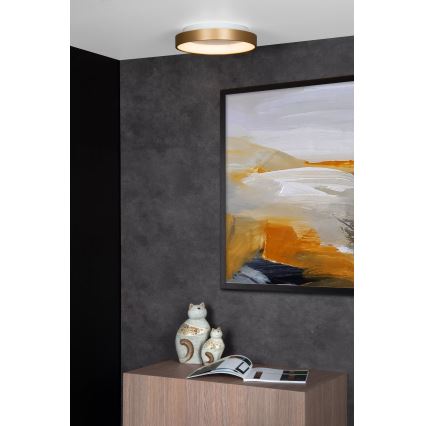 Lucide 46103/20/02 - Dimbare LED plafondlamp VIDAL LED/20W/230V diameter 28 cm goud