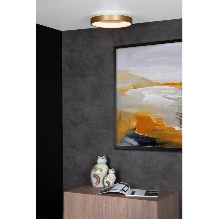 Lucide 46103/20/02 - Dimbare LED plafondlamp VIDAL LED/20W/230V diameter 28 cm goud