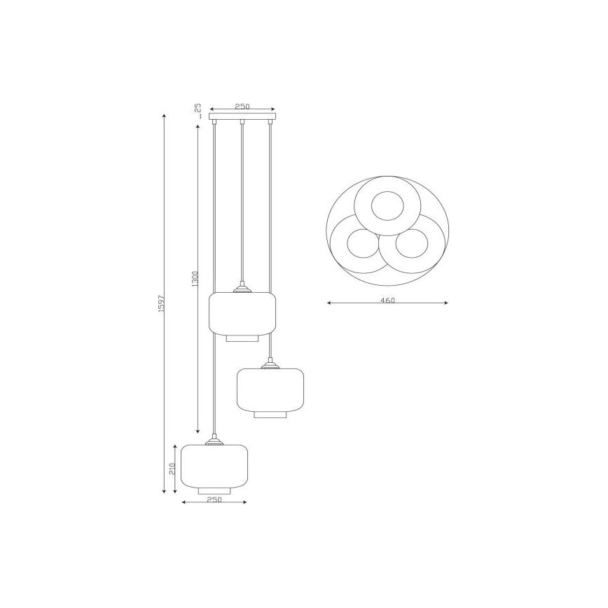 Lucide 46413/13/65 - Hanglamp aan een koord MEDINE 3xE27/40W/230V gerookt