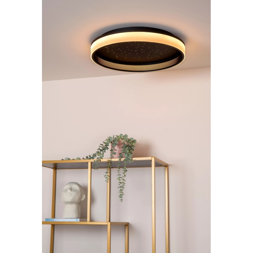 Lucide 71102/40/30 - Dimbare LED plafondlamp ESTREJA LED/40W/230V 2500-3000K diameter 40 cm zwart + afstandsbediening