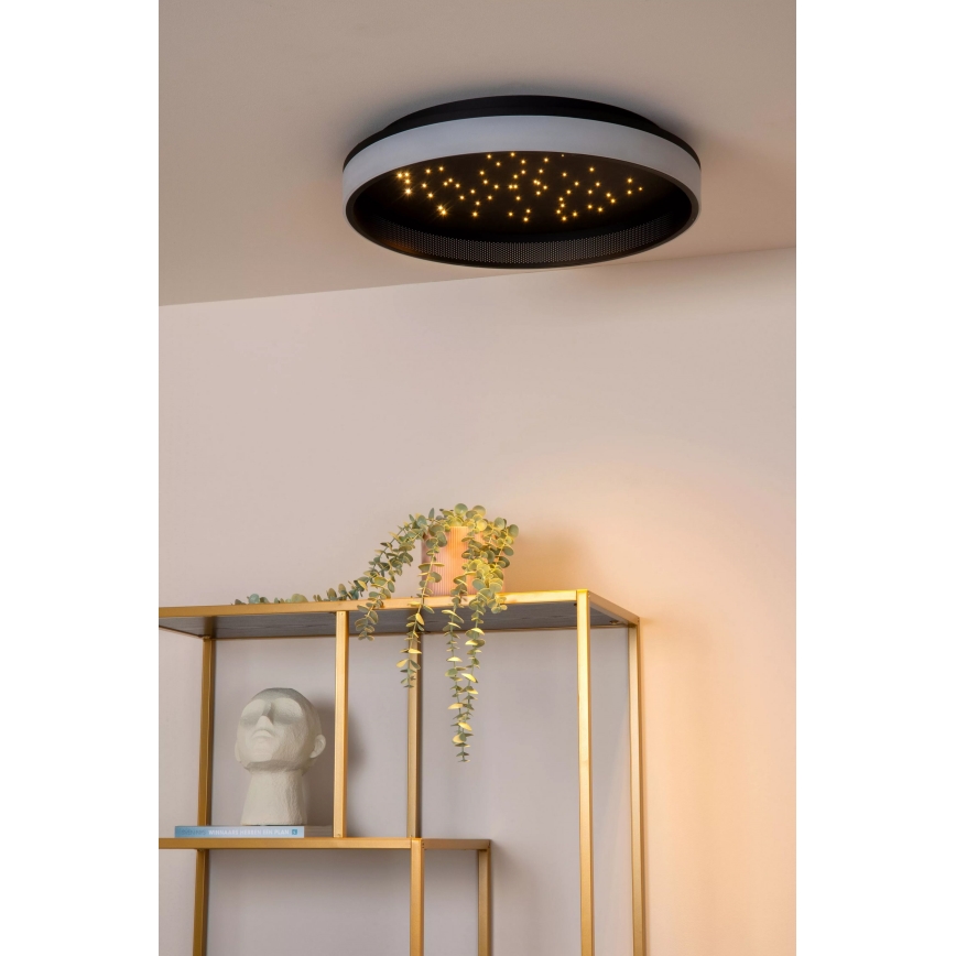 Lucide 71102/40/30 - Dimbare LED plafondlamp ESTREJA LED/40W/230V 2500-3000K diameter 40 cm zwart + afstandsbediening