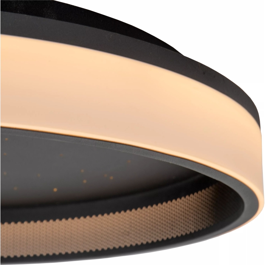 Lucide 71102/40/30 - Dimbare LED plafondlamp ESTREJA LED/40W/230V 2500-3000K diameter 40 cm zwart + afstandsbediening