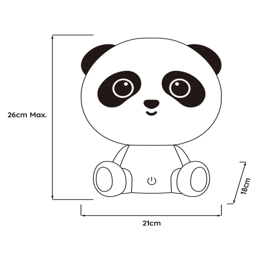 Lucide 71593/03/30 - LED Dimbaar aanraken children's klein lamp DODO LED/3W/5V panda