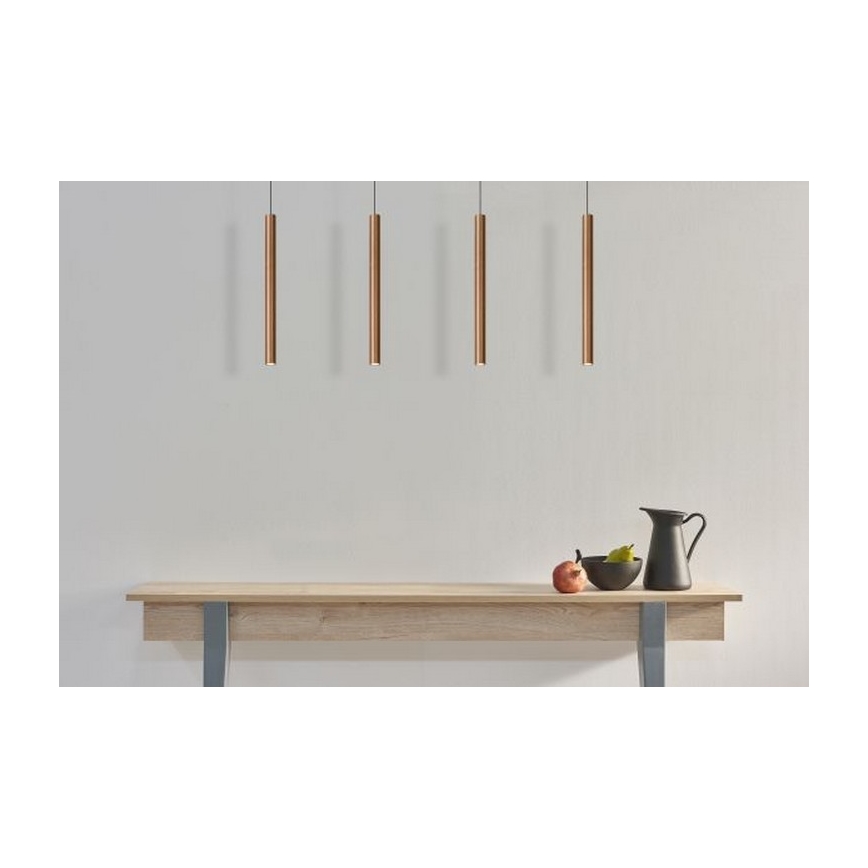 Lucide 74403/04/97 –Dimbare LED Hanglamp aan een koord LORENZ 4×LED/4W/230V Koper