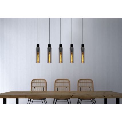 Lucide 74404/05/65 - Hanglamp aan koord ORLANDO 5xE27/40W/230V