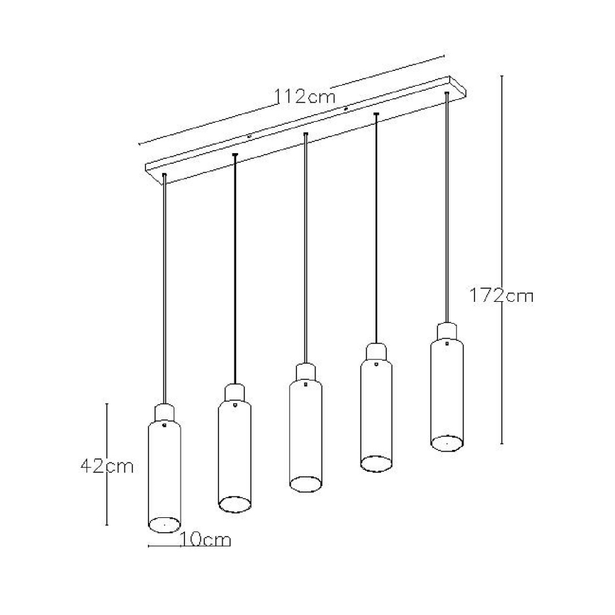 Lucide 74404/05/65 - Hanglamp aan koord ORLANDO 5xE27/40W/230V