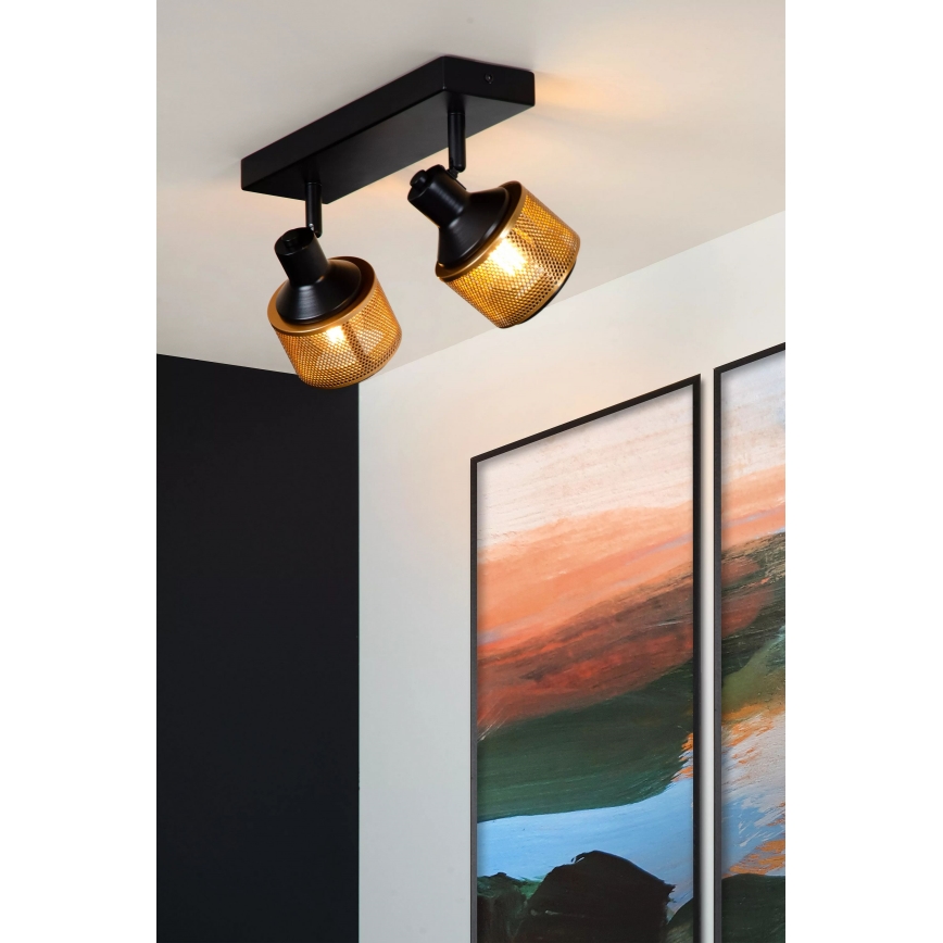 Lucide 77980/02/30 - Spot RAFA 2xE14/40W/230V zwart/brons