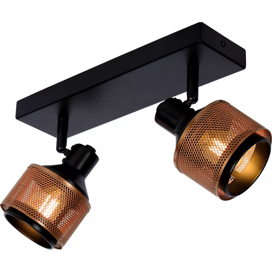 Lucide 77980/02/30 - Spot RAFA 2xE14/40W/230V zwart/brons