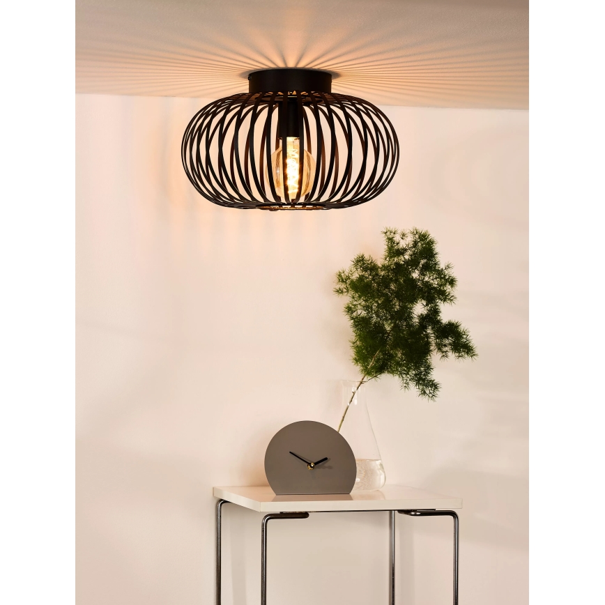 Lucide 78174/40/30 - Plafondlamp MANUELA 1xE27/60W/230V diameter 39,5 cm zwart
