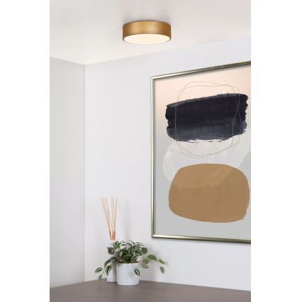 Lucide 79185/20/02 - Dimbare LED plafondlamp UNAR LED/12W/230V diameter 20 cm goud