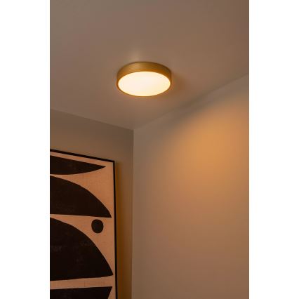 Lucide 79185/30/02 - Dimbare LED plafondlamp UNAR LED/18W/230V diameter 30 cm goud