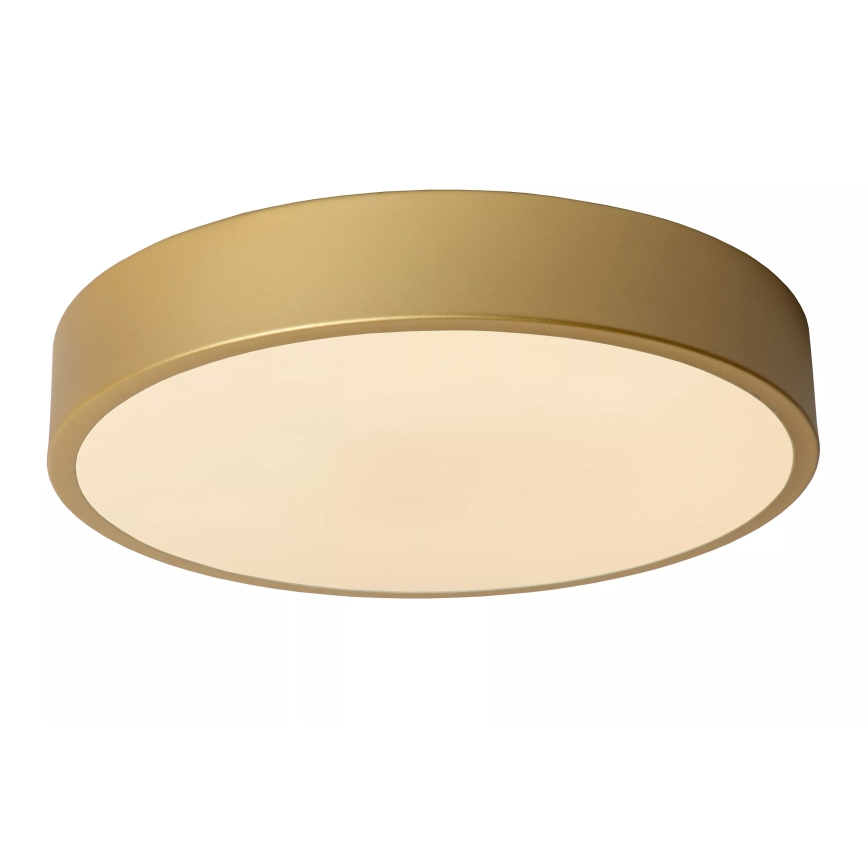 Lucide 79185/30/02 - Dimbare LED plafondlamp UNAR LED/18W/230V diameter 30 cm goud