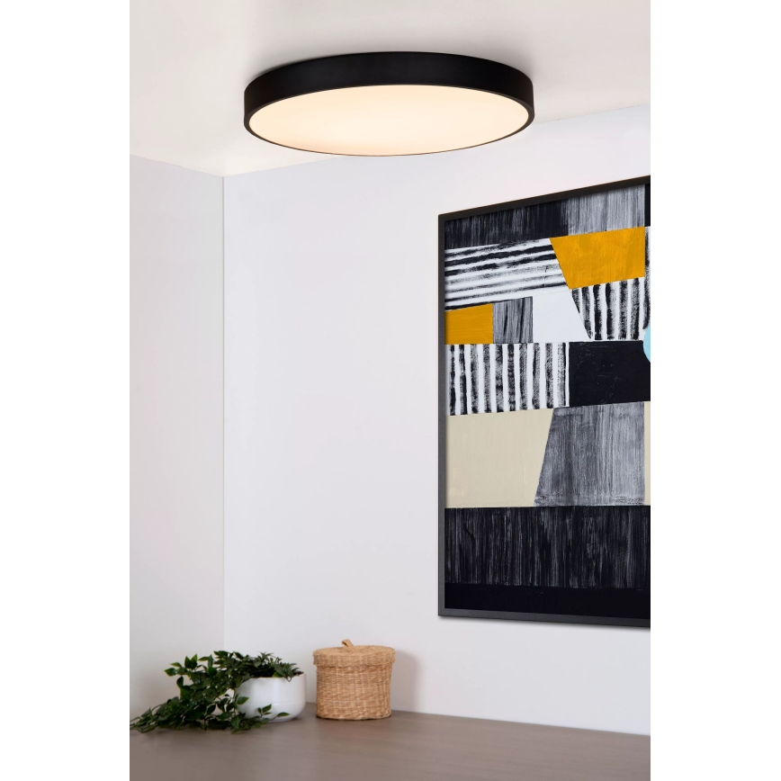 Lucide 79185/50/30 - Dimbare LED plafondlamp UNAR LED/36W/230V diameter 49,5 cm zwart