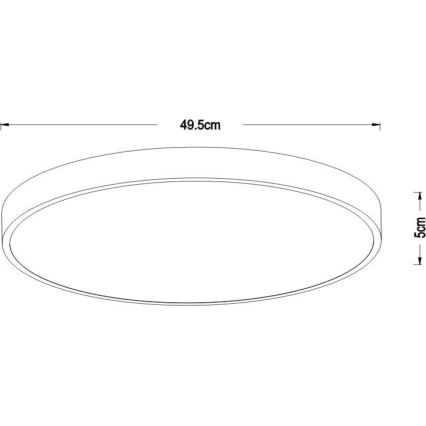 Lucide 79185/50/30 - Dimbare LED plafondlamp UNAR LED/36W/230V diameter 49,5 cm zwart