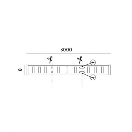 LED dimbare strip LED/25W/230V 3m 3000K