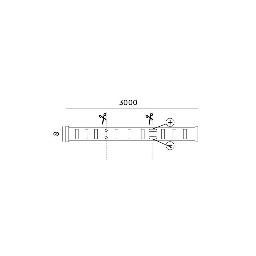 LED dimbare strip LED/25W/230V 3m 3000K