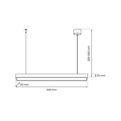 Hanglamp aan kabel LUNGO T8 1xG13/9W/230V zwart
