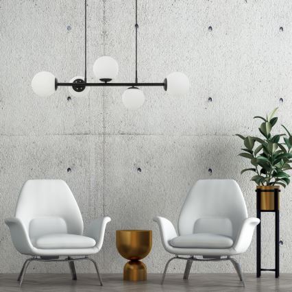 MADDIE Hanglamp 5xE14/5W/230V zwart