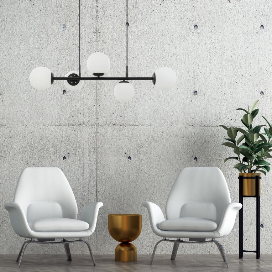 MADDIE Hanglamp 5xE14/5W/230V zwart
