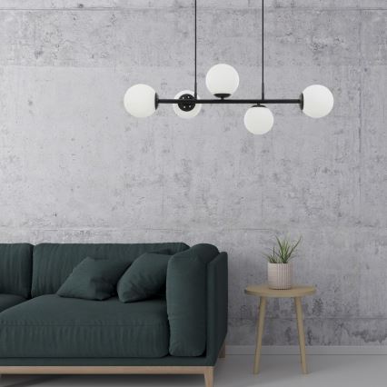 MADDIE Hanglamp 5xE14/5W/230V zwart